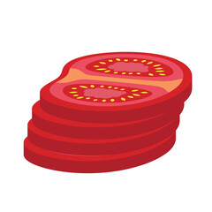 Sliced Red Tomato Illustration