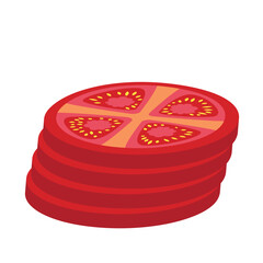 Sliced Red Tomato Illustration