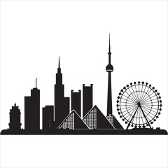Fototapeta premium City Skyline Silhouette Clip Art