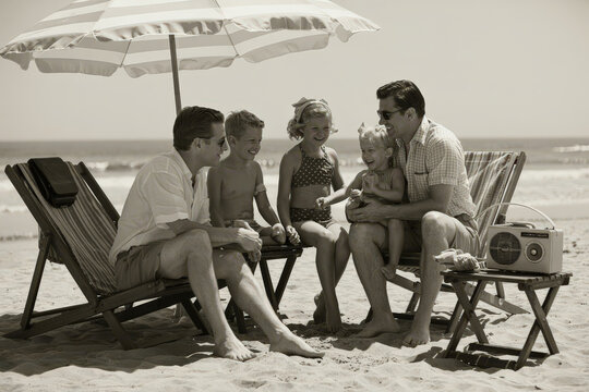 Vintage Beach Day with Family