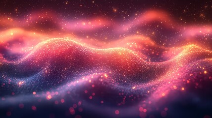 Obraz premium Vibrant abstract waves of light and color, creating a mesmerizing, ethereal atmosphere perfect for digital art, backgrounds, or creative projects.