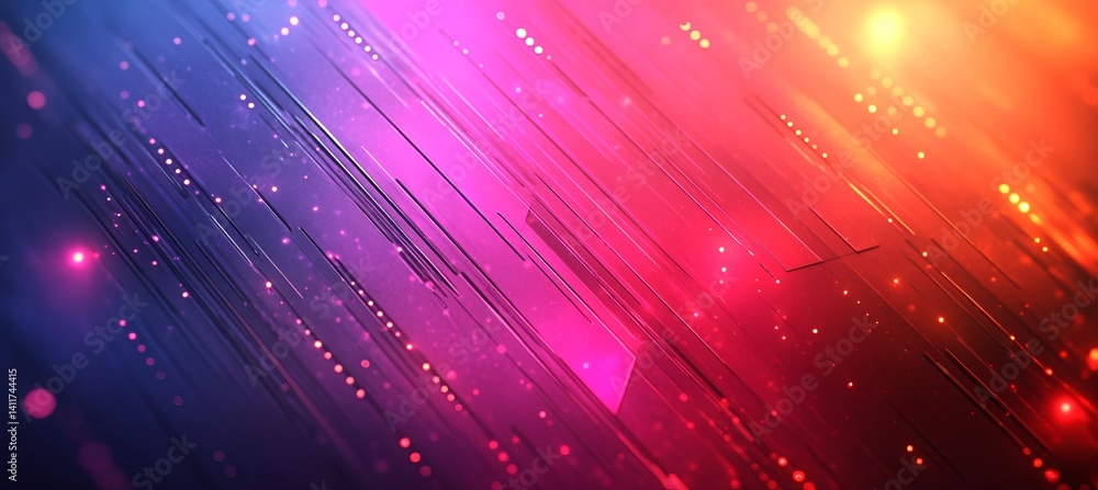 Poster a arrow with a lot of dots on it. abstract arrow with digital lines and glowing dots on a blue backg