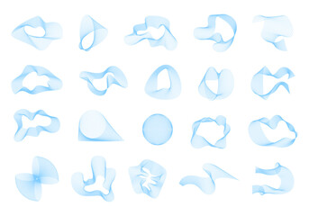Fototapeta premium Abstract Curved Wave Element Set