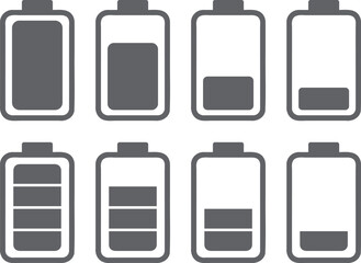 バッテリーアイコンセット　グレー