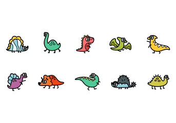 Obraz premium Cute Dinosaur Small Icon Element