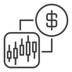 Cryptocurrency Online Trading and Dollar symbol vector icon or symbol in outline style
