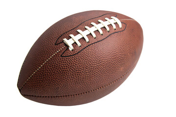Studio Shot Of A Brown Leather American Football Against A Black Background