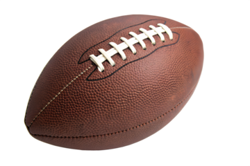 Studio Shot Of A Brown Leather American Football Against A Black Background