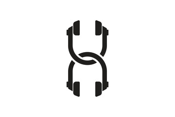headphone logo with letter H design concept