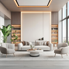 Modern Living Room with Stylish Furniture and Natural Lighting