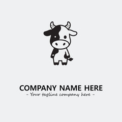 Cow illustration black and white for logo company vector image
