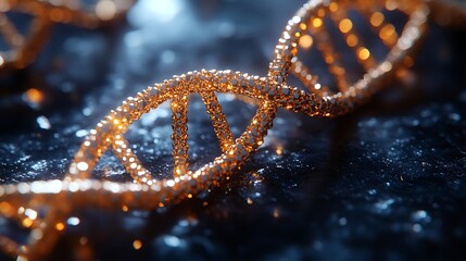 Molecular science art with golden helix high resolution image