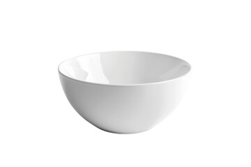 A pristine white bowl rests on a minimalist surface, capturing the elegance of simplicity in a soft, natural light setting isolated on transparent background