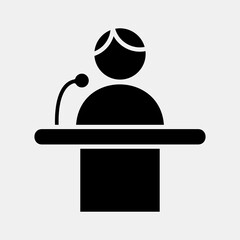 Icon campaign speech. Indonesian general election elements. Icons in glyph style. Good for prints, posters, infographics, etc.