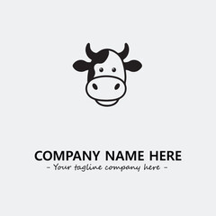 Cow illustration black and white for logo company vector image
