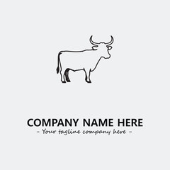 Cow illustration black and white for logo company vector image
