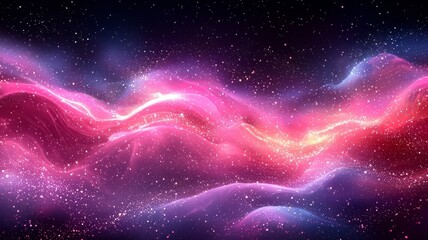 Obraz premium Vibrant cosmic nebula with swirling pink and purple hues, showcasing the beauty of the universe, perfect for space-themed projects and designs.