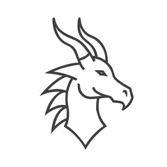 Dragon Head Icon for Fantasy Game Design, Website Graphics, App Development, Digital Art Projects, Board Game Elements, RPG Content Creation and Fantasy Literature Marketing