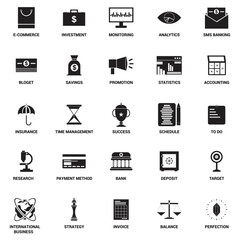 Business and Finance Icons – Vector Symbols for Corporate Strategy, Money Management, and Financial Planning