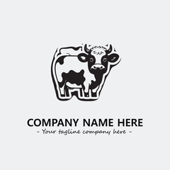 Cow illustration black and white for logo company vector image
