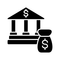 Bank Deposit Glyph Icon Style