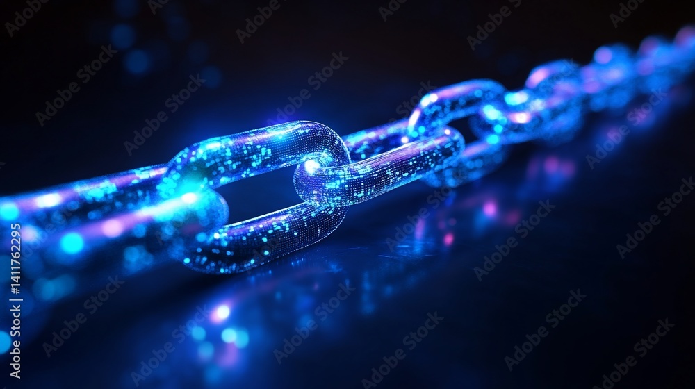 Poster digital chain: a visual representation of blockchain technology and connectivity