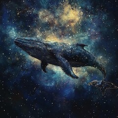 Fototapeta premium Sea fish in the sky