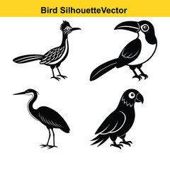  Cute vector illustration set of wild birds like robin and bullfinch on a branch, a lovely spring design.