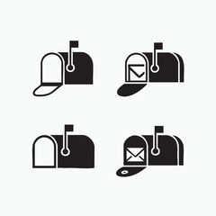modern mailbox icon set open closed notification