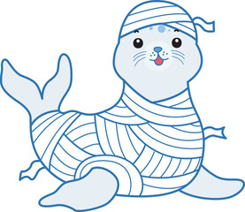 Cute Seal vector icon. Funny baby Seal animal series stock illustration. Life of fluffy Seal designs
