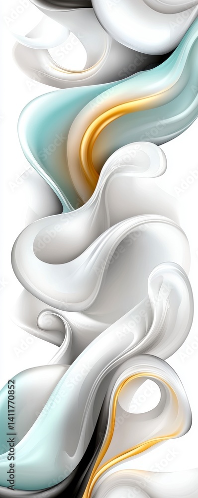Aufkleber dynamic fluid patterns abstract art digital design contemporary style vertical view modern aesthetic