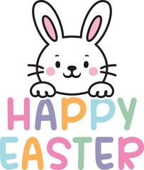 Happy Easter isolated on a white background.