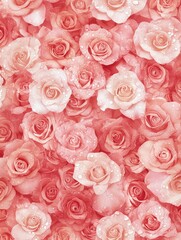 Soft pink roses with dew
