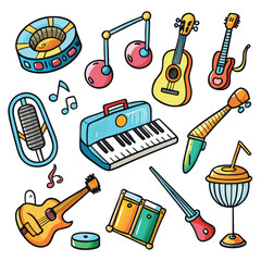 Colorful Musical Instruments and Other Fun Things