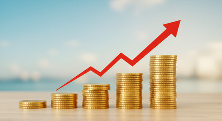 stack of silver coins with trading chart in financial concepts and financial investment business stock growth,statement, fortune, saving, share, statistic, inflation, arrow, thrive, ai generated,