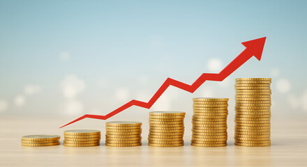 stack of silver coins with trading chart in financial concepts and financial investment business stock growth,statement, fortune, saving, share, statistic, inflation, arrow, thrive, ai generated,