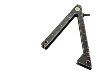 Architectural geometry tool elegantly positioned on a clean surface, showcasing precision and craftsmanship in a well-lit workspace isolated on transparent background