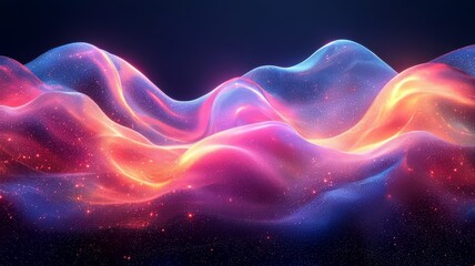 Fototapeta premium Vibrant abstract waves of color and light, creating a mesmerizing visual experience, perfect for digital art, backgrounds, and creative projects.
