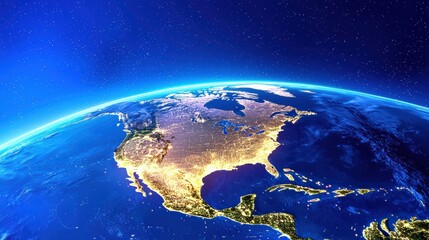 Obraz premium Earth from space stunning satellite view of north america environmental perspective cosmic landscape