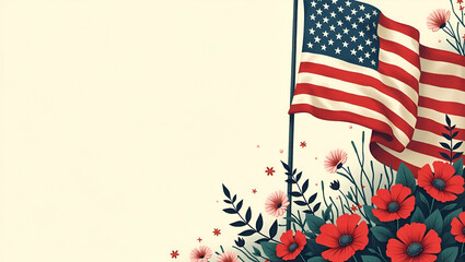 Obraz premium Memorial Day Tribute: Artistic Composition Celebrating Sacrifice and Legacy with Cultural Symbolism and Color Harmony - Photo Stock Concept