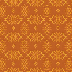 Seamless traditional fabric pattern with intricate timeless designs.