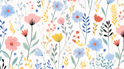 Colorful floral illustration poster decorative painting background