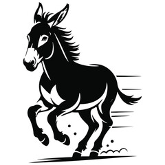 Donkey Head Silhouette Vector