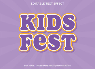 Kids fest text effect template font style abstract logotype design for business brand and logo