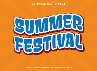Summer festival text effect template font style abstract logotype design for business brand and logo