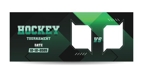 hockey tournament banner template, sport competition banner, sport banner design, Hockey invitation card design, template eps 10.