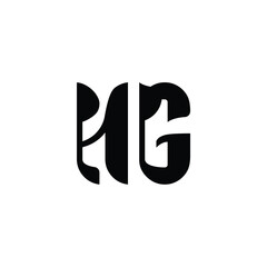 HG monogram logo design letter text name symbol monochrome logotype alphabet character simple logo