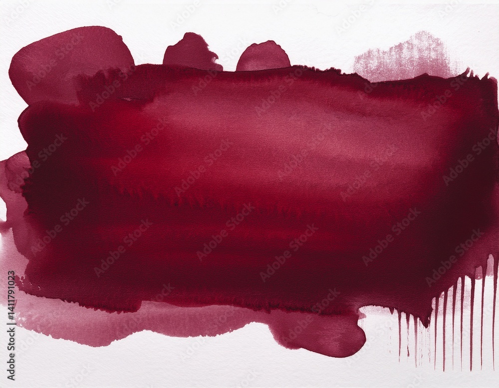 Poster dark red watercolor stain mock up frame for text. generated image