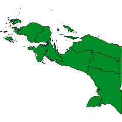 administrative map of Indonesian provinces in the Papua island region format PNG