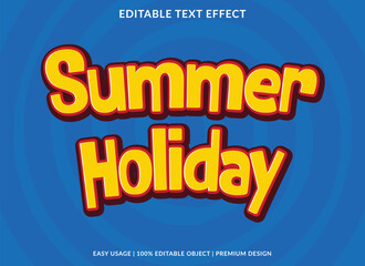Summer Holiday text effect template font style abstract logotype design for business brand and logo